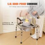 VEVOR Adjustable Commode Chair with Padded Seat