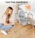 Sturdy 3-in-1 Bedside Commode Chair for Seniors