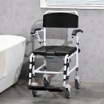 Rolling Commode Wheelchair with Detachable Bucket
