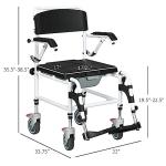 Rolling Commode Wheelchair with Detachable Bucket