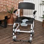 Rolling Commode Wheelchair with Detachable Bucket