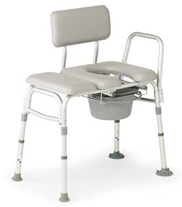 Medline Padded Transfer Bench and Commode for Seniors