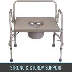 Portable Commode Chair with Handles and Bucket
