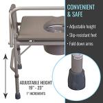 Portable Commode Chair with Handles and Bucket