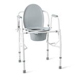 Adjustable Steel Drop-Arm Bedside Commode for Seniors