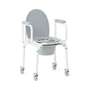 Medline Aluminum Drop-Arm Commode Chair with Casters