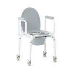 Medline Aluminum Drop-Arm Commode Chair with Casters