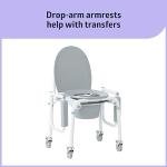 Medline Aluminum Drop-Arm Commode Chair with Casters