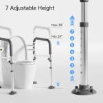 Adjustable Toilet Safety Rails for Seniors and Disabled