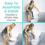 Adjustable Toilet Safety Rail with Padded Handgrip