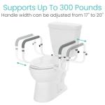 Adjustable Toilet Safety Rail with Padded Handgrip