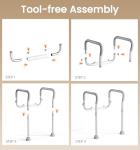 Toilet Safety Rail for Seniors with Adjustable Support