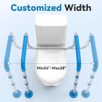 Adjustable Toilet Safety Rails with Non-Slip Foot Pads