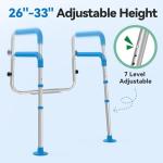 Adjustable Toilet Safety Rails with Non-Slip Foot Pads