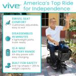 Vive 3 Wheel Electric Mobility Scooter for Adults