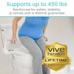 Vive Toilet Safety Rail with Flip-Up Handles