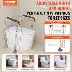 VEVOR Adjustable Toilet Safety Rail with Armrests