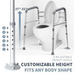 Adjustable Foldable Toilet Safety Rails for Seniors