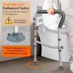 Adjustable Toilet Safety Rails with Support Arms