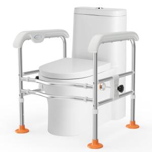 Adjustable Toilet Safety Rails with LED Handles