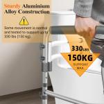 Adjustable Toilet Safety Rails with Support Arms