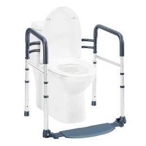 Adjustable Toilet Safety Rails with Footrest
