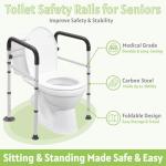 Adjustable Toilet Safety Rails for Seniors