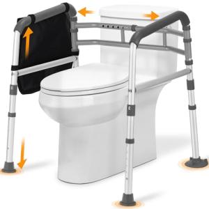 Adjustable Toilet Safety Rails with Handles