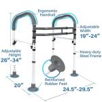 Adjustable Foldable Toilet Safety Frame with Handrails