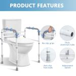 WeHwupe Adjustable Toilet Safety Rails for Seniors