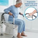 Adjustable Foldable Toilet Safety Frame with Handrails