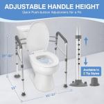 Adjustable Toilet Safety Rails with Handles
