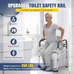 Adjustable Toilet Safety Rails with Footrest