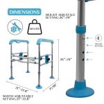 Adjustable Aluminum Toilet Safety Rails for Seniors