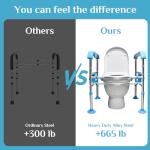 Adjustable Aluminum Toilet Safety Rails for Seniors