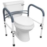 Adjustable Toilet Safety Rails with Padded Handles