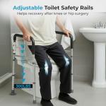 Adjustable Toilet Safety Rails with Handles