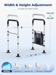 Adjustable Toilet Safety Rails for Seniors and Disabled