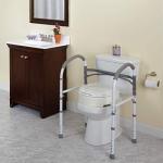 Adjustable Toilet Safety Rails with Padded Handles