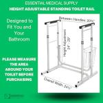 Adjustable Toilet Safety Rail with Foam Handles