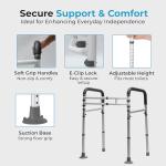 Adjustable Toilet Safety Rails with Handles