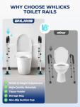 Adjustable Toilet Safety Rails for Seniors and Disabled