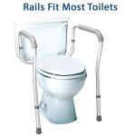 Adjustable Toilet Safety Rails with Padded Handles