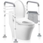 Adjustable Toilet Safety Rails with Foldable Support