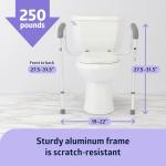 Adjustable Foldable Toilet Safety Rail for Seniors
