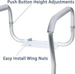 Adjustable Toilet Safety Rails with Padded Handles