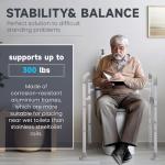 Adjustable Toilet Safety Rails with Foldable Support