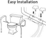 Adjustable Toilet Safety Rails with Padded Handles