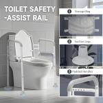 Adjustable Toilet Safety Rails with Foldable Support