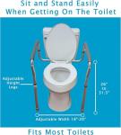 Adjustable Toilet Safety Rails with Padded Handles
